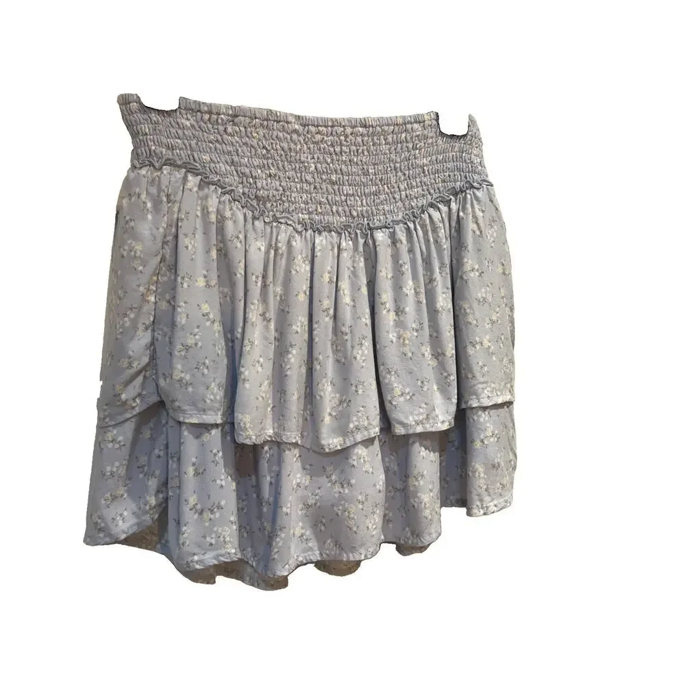 Hollister Womens Juniors Floral Skort Ultra High Rise Pleated Size MEDIUM EUC!